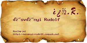 Ásványi Rudolf névjegykártya